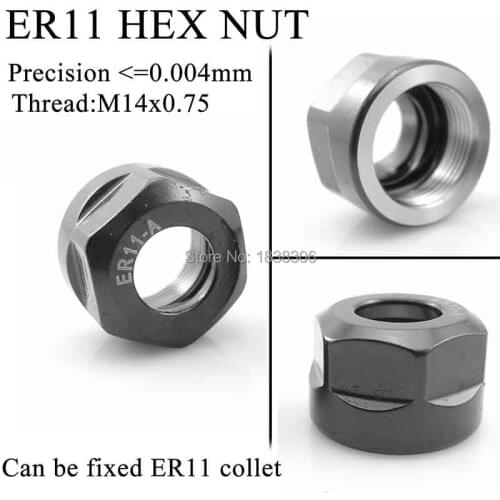 ER11 Nut 1PCS ER11 A Nut thread M14*0.75, Diam 19mm Height 12.5mm for ER COLLET, Type A Nut For CNC collet chuck Nuts