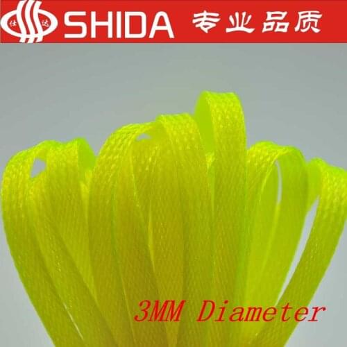 High Voltage Insulation Sleeving 20m Colorful 3mm Diameter Wire Protecting Encryption PET Nylon Braided Cable Sleeve