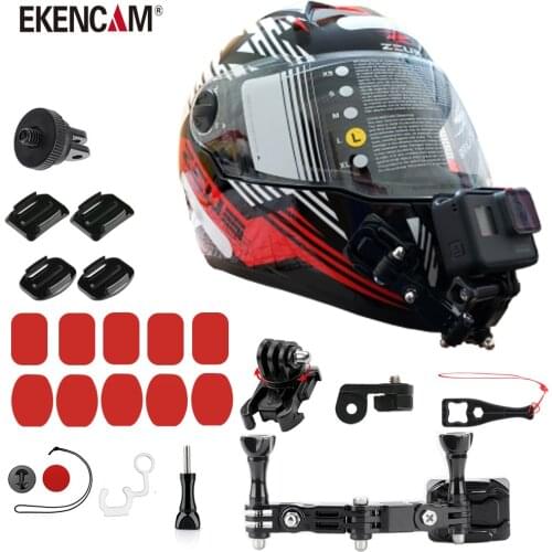 Mount Base Motorcycle Helmet Bracket for Action GoPro HERO 9 8 7 6 5 sj4000 YI 4K DJI Osmo EKEN H9R 4 Ways Turntable Buckle