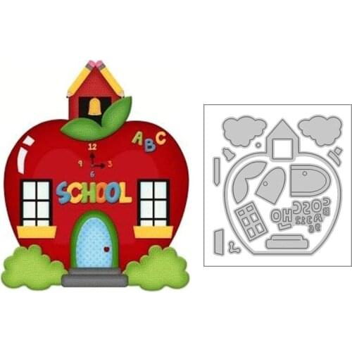 2020 New Hot Metal Cutting Dies Apple School Stencils and Grass Scrapbooking Paper For Foil 3D Die Cut Crafts Supplies No Stamp