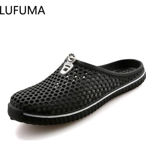 Men Shoes Beach Casual Mens Slippers Unisex Hollow Out Casual Couple Colgs Sandals Flip Flops Shoes Non-slide Male Water Shoes