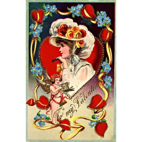 Cross Stitch Kits Elegant Lady With Hat Needlework Embroidery Crafts 14CT Unprinted DIY Arts Handmade Home Decor