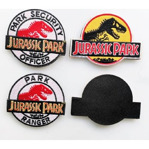 HOOK & LOOP Dinosaur Officer Ranger Patch For Clothing Accessories Embroidered Logo Jackets Jeans Cap Face Mask Badge DIY