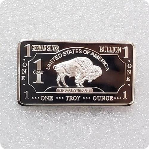 German Mint 1 Troy Ounce Buffalo German Silver Bullion Bar Replica Coins Collection