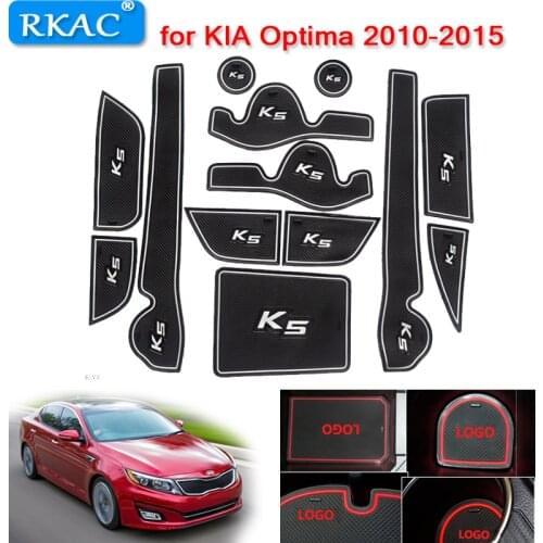 RKAC Non-slip Interior pad door mat Cup mat car sticker Fit For KIA K5 OPTIMA 2010 - 2014 Left Hand Drive 13pcs