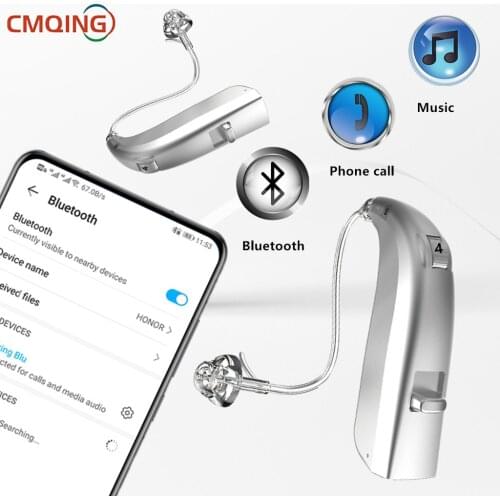 New Rechargeable Hearing Aid Audifonos Bluetooth digital hearing aids Adjustable Intelligent Tone Sound Amplifier Drop Shipping