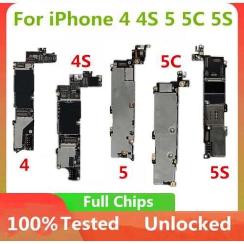 For iphone 4 4S 5 5C 5S Motherboard With IOS System Original unlocked for iphone 4S logic board with Full Chips 8GB /16GB /32GB