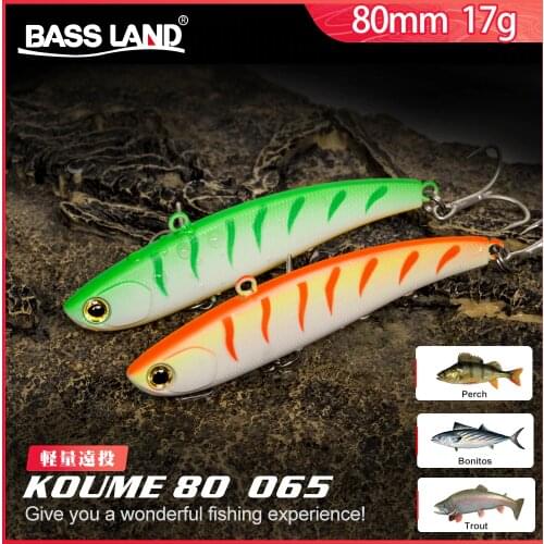 Bassland Koume 80 Bending Knife Fishing VIB Lure 80mm 17g Long Casting Hard Bait Siinking Artificial Swimbait With Japan Hook