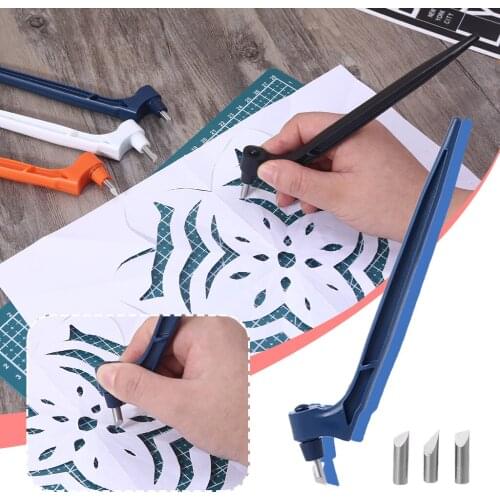 Craft Cutting Tools Stainless Steel Craft Knives 360 Rotating Blade Engraving Board 3 Replace Blade DIY Art Wear-Resisting Tool