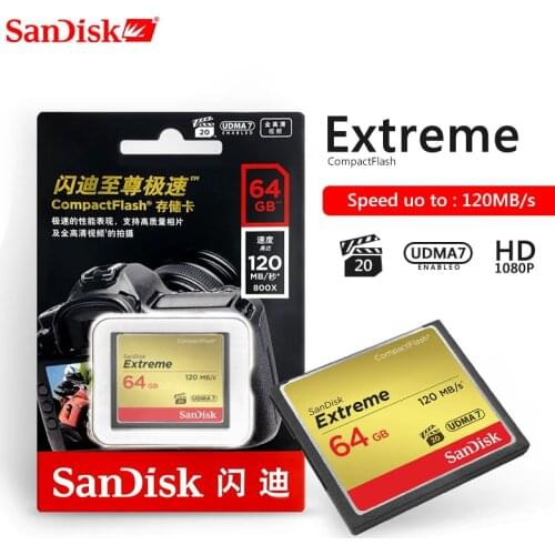Sandisk Extreme Compactflash Memory Card 128GB 64GB 32GB CF Card High Speed 120MB/s support 1080P Full HD video for DSLR/DV