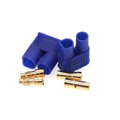 10Pcs Sample Gold Plated Blue EC3 Male Female Battery Header Connector Bullet Plug For RC Accessories, Model Airplane