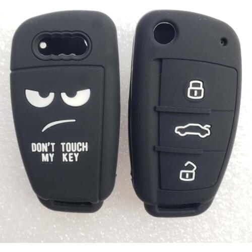 Dont Touch My Key Cover Silicone for AUDI A4L A6L A5 A7 A8 Q5 Q7 S5 S6 S7 S8 SLINE RS A3 C6 8P 8V A3 Quattro Flip Remote
