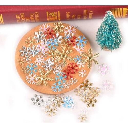 Mix PolyesteR Felt Snowflake Christmas Decoration Non-woven Patch Applique Craft Scrapbooking Polyester Felt Sticker 50pcs C2324