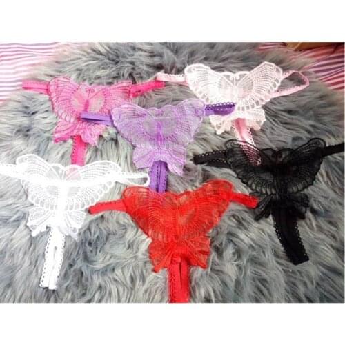 Lingerie G String Thong Hollow Out Butterfly Embroidered Briefs Underwear Female Sexy T-back Sheer Panties Transparent Knickers