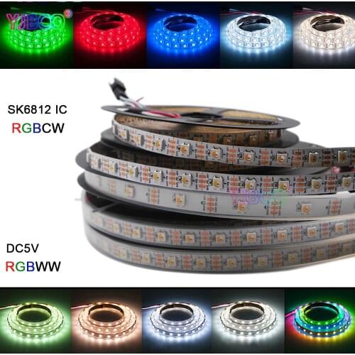 DC5V 1m/4m/5m SK6812 (similar ws2812b) 4 color in 1 RGBW+NW/CW/WW led strip light 30/60/144 leds/m IP30/IP67 addressable