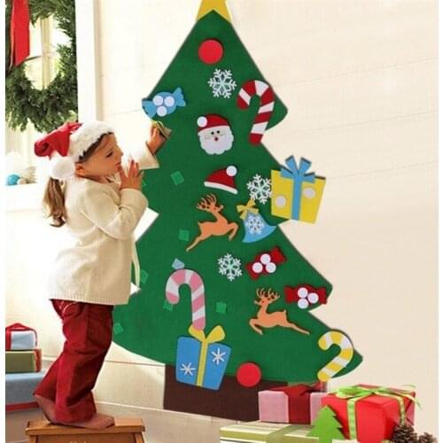 DIY Felt Christmas Tree New Year Gifts Kids Toys Artificial Tree Wall Hanging Ornaments Christmas Decoration For Home