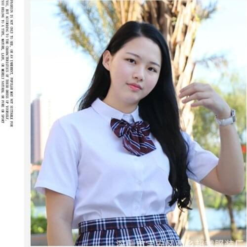 Japanese Student Short Sleeve White Shirt For Girls Middle High School Uniforms School Dress Jk Uniform Top Large-Size XS-5XL