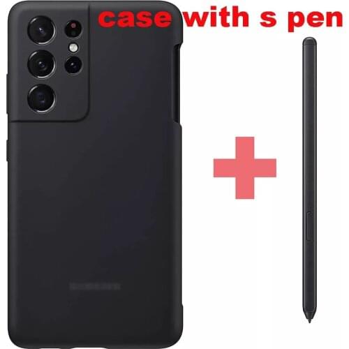 Protective Case with S-Pen Holder for Samsung Galaxy S21 Ultra 5G Liquid Silicone Cover with Stylus Pen Slot(S Pen Included)