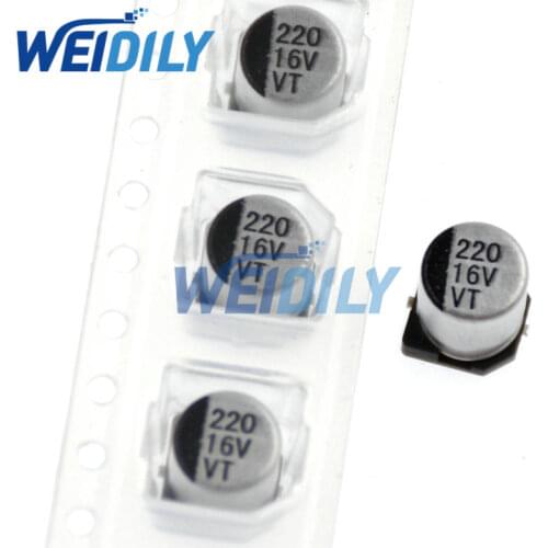 20PCS/LOT 220UF 16V 6.3mm*7.7mm SMD Electrolytic Capacitor 16v 220uf