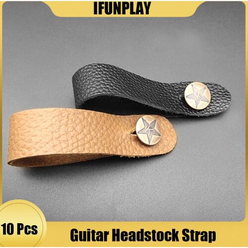 10pcs High Quality Microfiber Leather Guitar Neck Strap Hook Acoustic Guitar Headstock Strap for Acoustic Electric Guitar