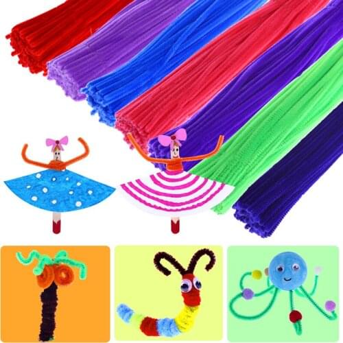 100pcs Chenille Stems Pipe Cleaners Handmade Diy Craft Material Accessories for kids Creativity educational toys children Gift
