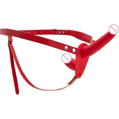 2Pcs Dildo Wearable Masturbation Underwear Pants Penis Panties Silicone Dildo Vaginal Plug Female Chastity Belt Device For Woman