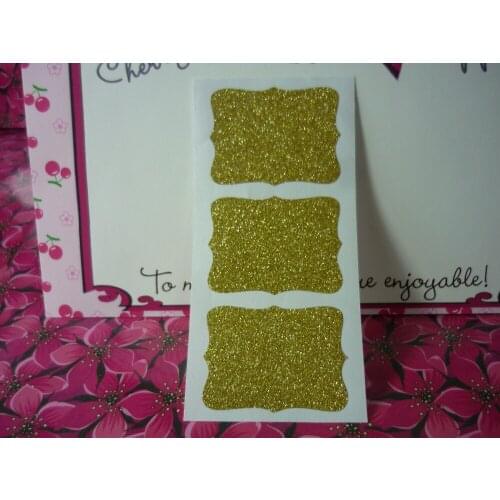 4.6x3.5cm Gold Glitter Ornate Frame Stickers