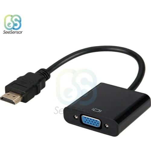 HDMI-compatible to VGA Adapter Male To Famale Converter Adapter 1080P Digital to Analog Video Audio For PC Laptop Tablet