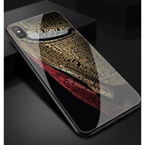 TPU + Glass iron Man Phone Case for iphone X XR XS Max 12 MINI 12 11 pro max 6 6s 7 8 plus SE samsung s10 S20 plus IronMan cover