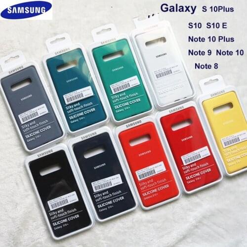Samsung Liquid Silicone Cover Silky Soft Original Shell Case For Galaxy S10+ S10E S8 S9 S10 Plus Note 8 9 10 Plus N10+ With Box