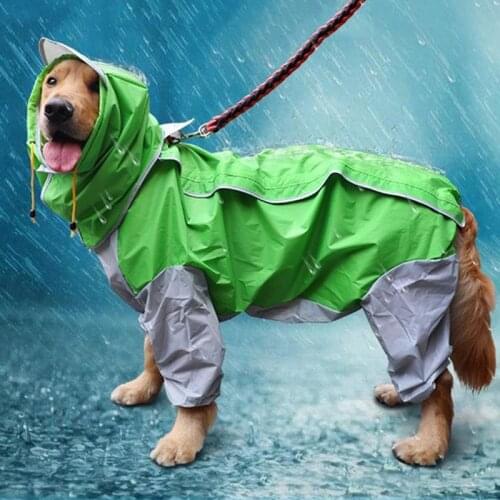 Dog Raincoat Waterproof Dog Suits Dot Rain Cape Pet Clothing For Big Dogs Hooded Jacket Poncho Pet Rain Coat for Summer