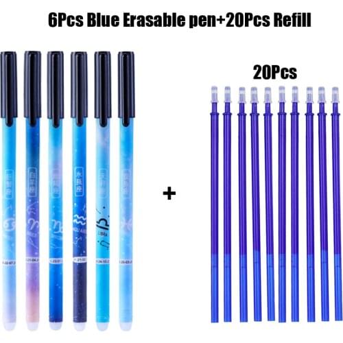 26Pcs/lot Constellation Erasable Gel Pen Novelty 0.5mm Star Ink Pen with Erasable Refill Washable Handle School Office Supplies