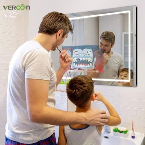 Hot sale Vercon smart mirror motion sensor capacitive touch screen led bath mirrors for hotel and home