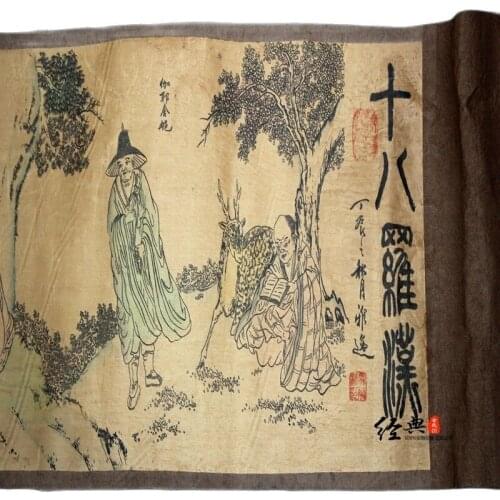 China Scroll Painting Long Painting Eighteen Lohantu