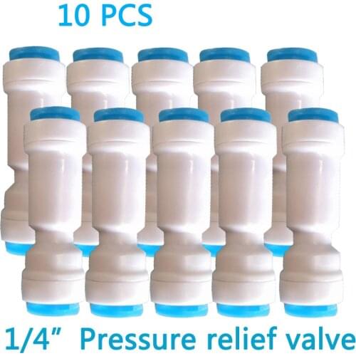 10 PCS 1/4"Water Pressure Relief Valve Water Pressure Reducing Regulator 1/4"OD Hose Quick Connection RO Reverse Osmosis System