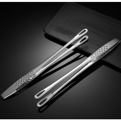 Stainless Steel Cooking Accessories Food Pliers Barbecue Supplies Silver Long BBQ Tongs Straight Food Clip 24cm