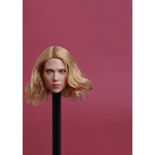Scale 1/6 Black Widow Scarlett Johansson Short Blonde Hair Head Sculpt for 12 Inches Womens Bodies Figures Dolls