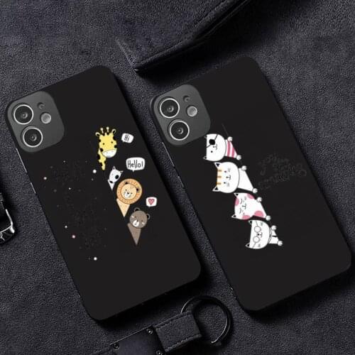 Cat lovely Creative white Cute cartoon Phone Case for iPhone 12 11 mini pro XS MAX XR 8 7 6 6S Plus X 5S SE 2020