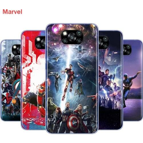 Avenger Superhero Marvel For Xiaomi Poco X3 NFC M2 X2 F2 F3 C3 M3 F1 Pro Mi Play Mix 3 A3 A2 A1 6 5 Lite Soft Phone Case