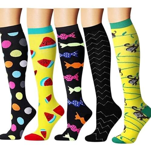 New Compression Socks Men Women Sports Golfs Tube Running Flight Travel Socks Boost Stamina, Executive Length Fancies Socks