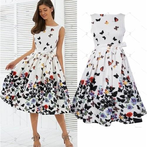 New Sexy Fashion Women Vintage 50s 60s Retro Swing Evening Party Dress Plus size