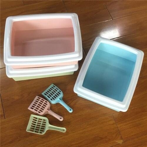 Pet Toilet Bedpan Anti Splash Cats Litter Box Cat Dog Tray With Scoop Kitten Dog Clean Toilette Home Plastic Sand Box Supplies