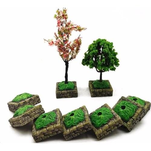 5pc Tree Altar Base Hold Flower Ornament Model Resin Craft Miniature Figurine Fairy Garden Decoration DIY Accessories