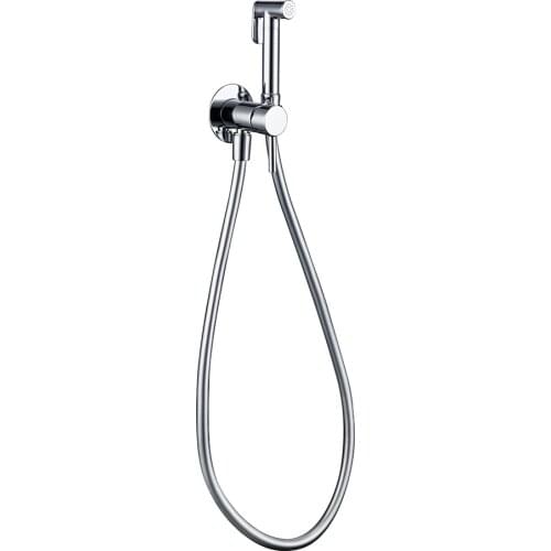 Bidet Sprayer Toilet Faucet Chrome Brass Hand-held Wall-mounted Mixer Hot And Cold Water Bidet Faucet With Hose For Bathroom