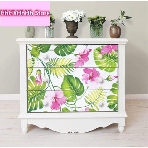 Flowers Leaf Self Adhesive Wallpaper Waterproof Paper Decor Floral Wallpaper Peel And Stick Bedroom Home Decorative Wall Papers