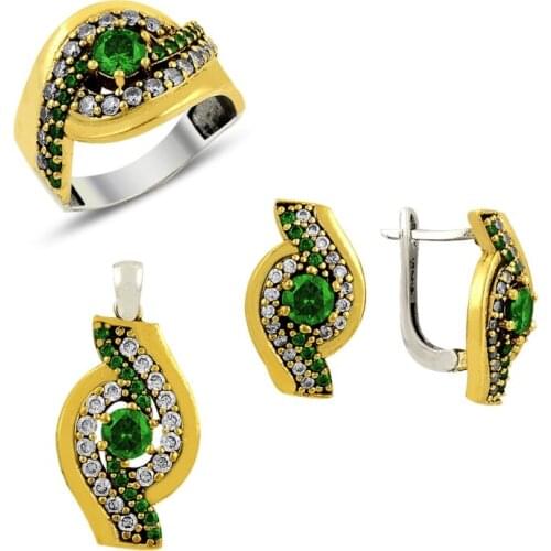 Silverlina Silver Authentic Zircon Cubic Zirconia Set