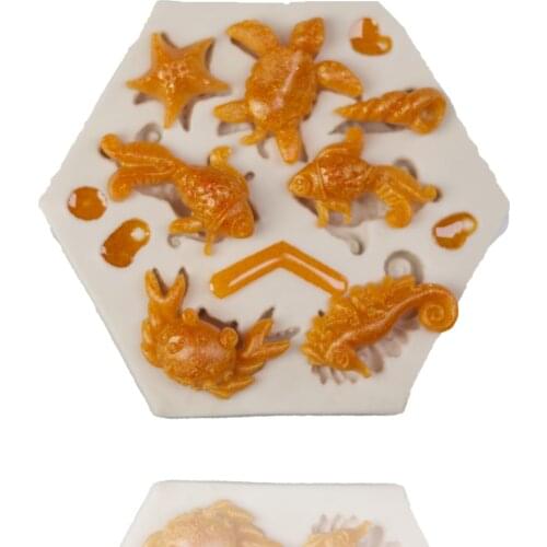 Silicone Molds Candy Bar Baking Molds The Underwater World Bakery Accessories Resin Biscuit Molds Cake DIY Decoration Mould