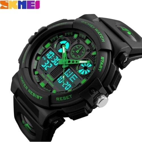 SKMEI Men Sports Quartz Watches Fashion Outdoor Man Clock Watch 2 Time Waterproof Digital Men Top Wristwatch reloj hombre 1270