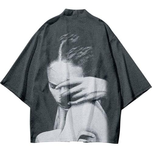 5XL 4XL 6XL Dark Gothic Clothes Plus Size Fashion Japanese Kimono Sets Beach Harajuku Men Women Cardigan Haori Asian Pant Suit