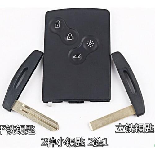 DAKATU 4 Buttons Smart Remote Key Shell Car Key Blanks Case For Renault Laguna Koleos Clio With Insert Small Key Blade